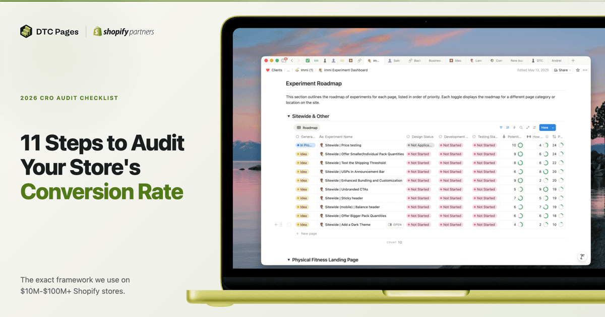 The CRO Audit Checklist: 11 Steps for Ecommerce Stores (2026)