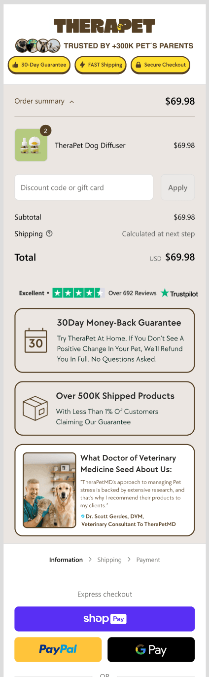 Checkout after redesign